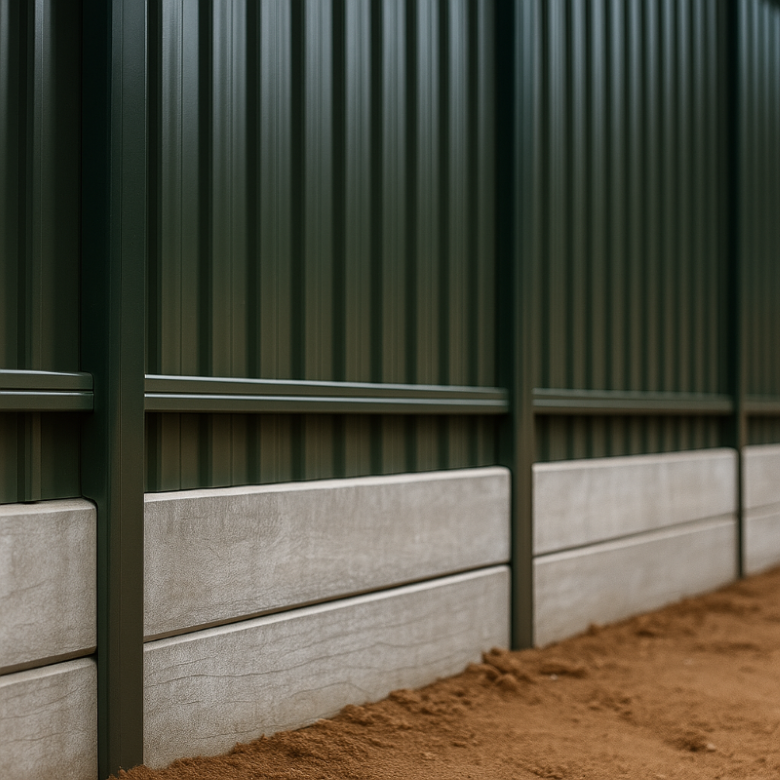 Concrete sleeper retaining wall in a South Australian backyard